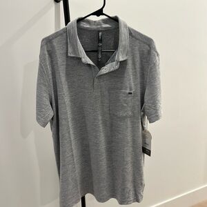 Vuori Ace Polo Light Grey Large NWT